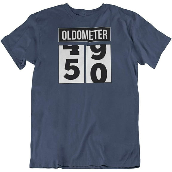 50th Birthday or Anniversary Vintage Oldometer T-Shirt Gifts for Men & Women Navy