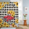 thumbnail image 4 of Shower Curtain Yellow Sunflower Truck Shower Curtains for Bathroom Decor, Waterproof Polyester Shower Curtain Set with Hooks, Standard Size 72" x 72" Black Buffalo Plaid, 4 of 9