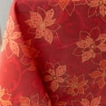 thumbnail image 5 of Benson Mills Poinsettia Scroll Printed Rectangle Fabric Table Cloth Winter Holiday and Christmas Tablecloth (60"" X 120"" Rectangular Red), 5 of 5