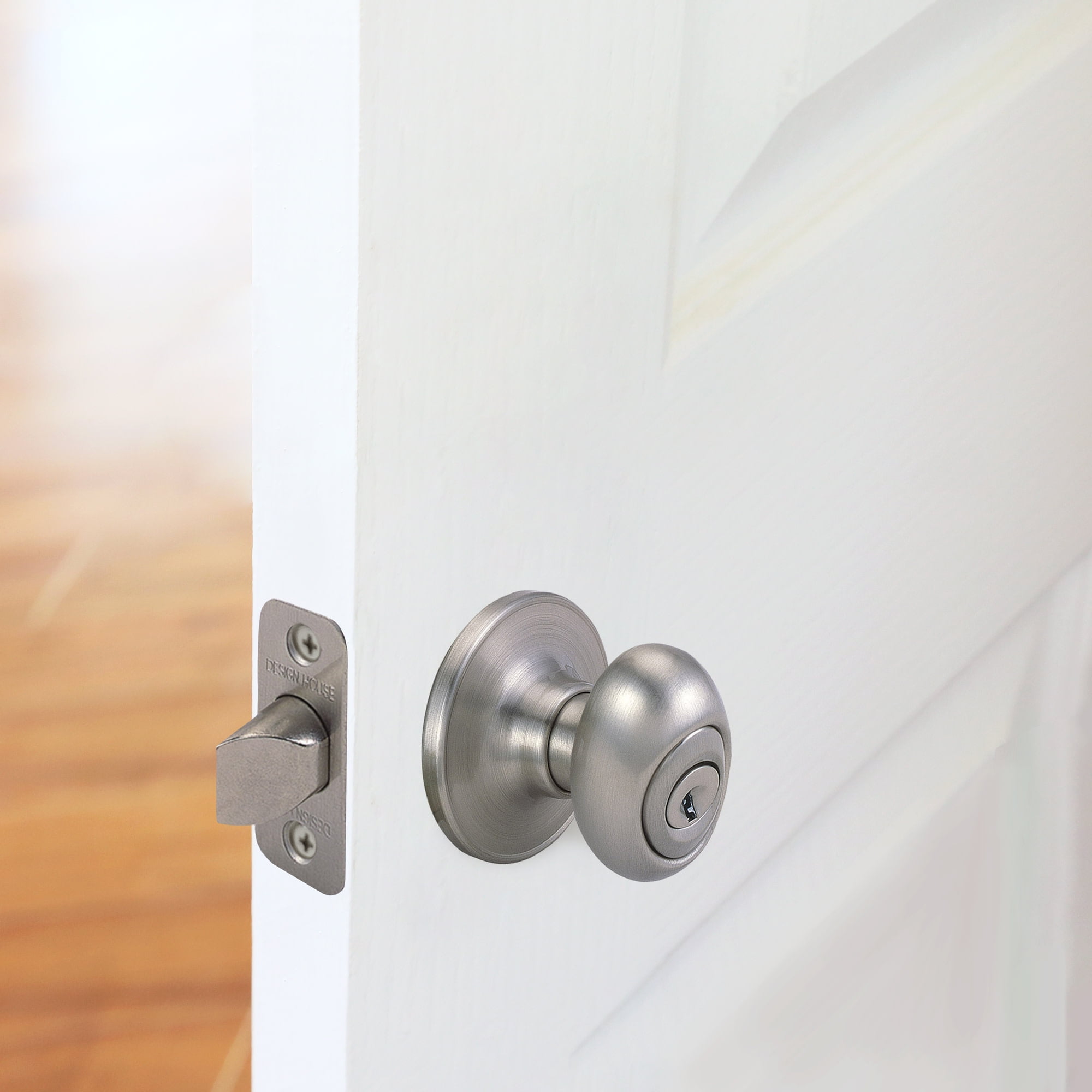 Satin Nickel Egg Keyed Entry Door Knob, Left and Right Hand, ANSI Grade 3, Fits 1-3/8 in. to 1-3/4 in. Doors