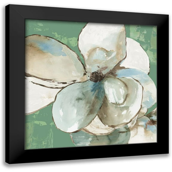 Jensen, Asia 12x12 Black Modern Framed Museum Art Print Titled - Emerald Flower II