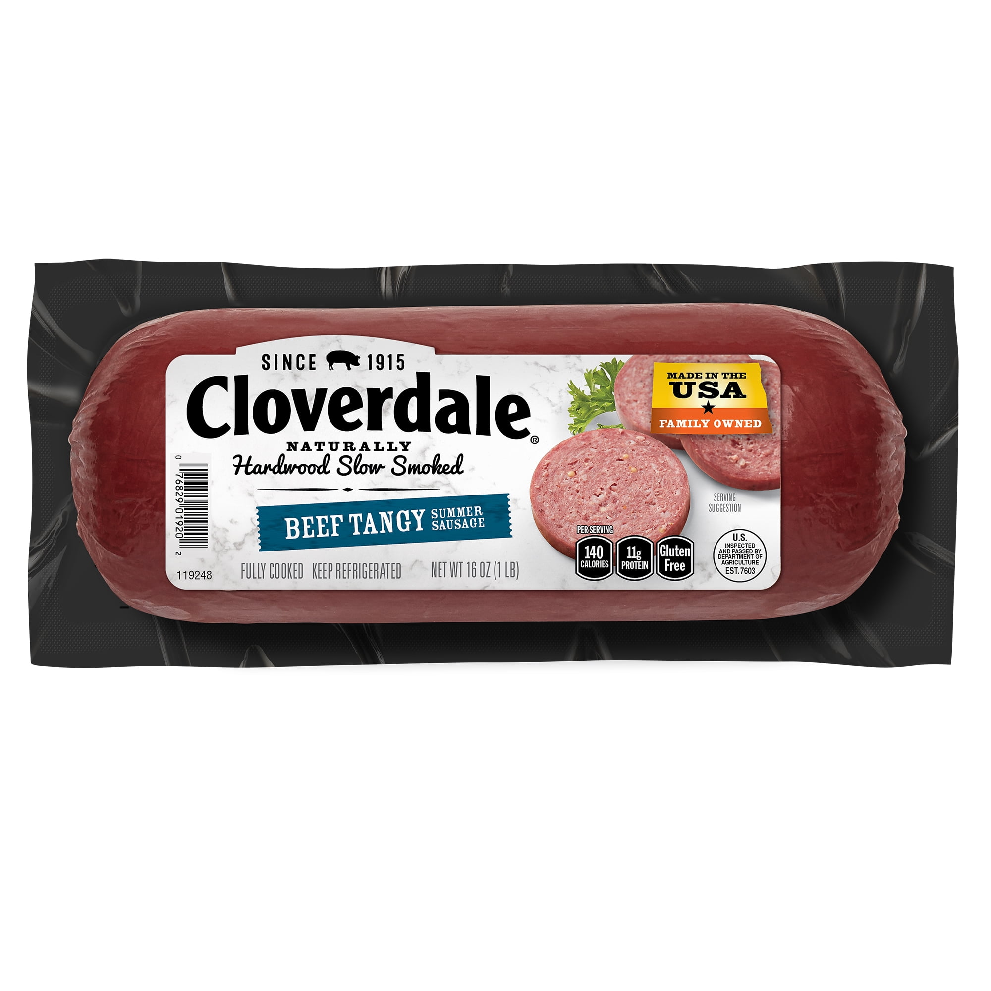 Cloverdale Foods Slow Smoked Beef Tangy Summer Sausage, 16 oz