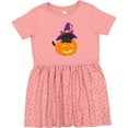 thumbnail image 3 of Inktastic Halloween Cat, Black Cat, Witch Hat, Pumpkin Girls Toddler Dress, 3 of 5