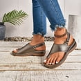 thumbnail image 4 of Dakaela Orthopedic Wedge Sandals for Women Comfortable Walking Dressy Slides 2026 Ladies Platform Slingback Casual Shoes Indoor Outdoor Bronze 8, 4 of 9