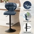 thumbnail image 3 of MOONMISS Bar Stools Set of 2, Modern Swivel Bar Chairs with Mid Back and Adjustable Seat Height,Blue, 3 of 5