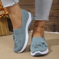 thumbnail image 5 of Orthopedic Shoes for Women Mesh Breathable Slip on Flats Butterfly Embroidered Sneakers Round Toe Arch Support Flats Summer Casual Comfortable Walking Shoes Blue 42, 5 of 5