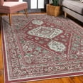 thumbnail image 3 of Vintage Decorative Rug, Nostalgic Oriental Look Floral Baroque Details and Ornaments Bohemian, Quality Carpet for Bedroom Dorm and Living Room, 6 Sizes, Pale Ruby and Sea Green, by Ambesonne, 3 of 4