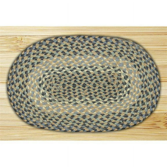 Earth Rugs 46-005 Blue-Natural Round Swatch