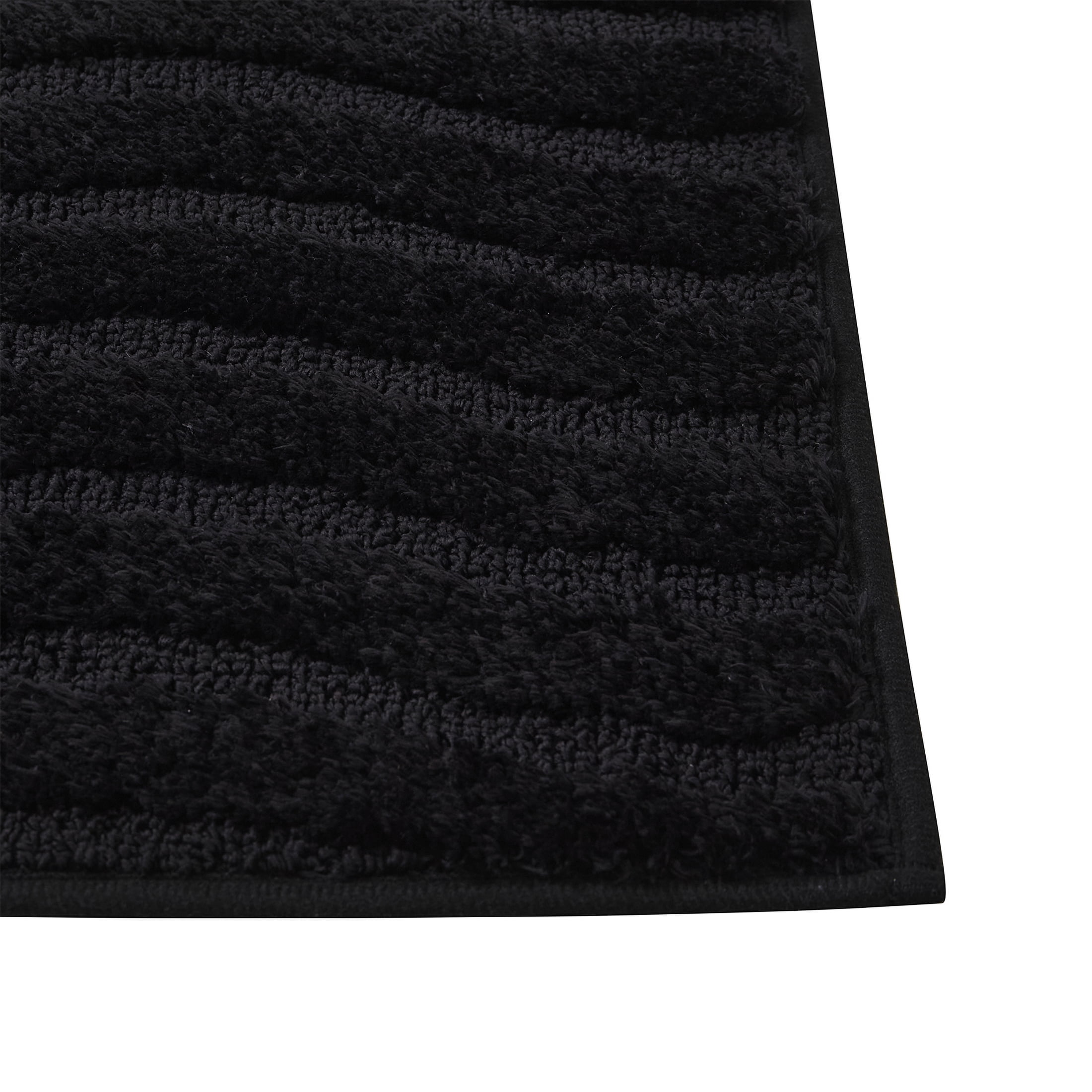 Mainstays Good Vibes 15PC Shower Curtain & Rug Bath Set, 70 x 72, Black/White