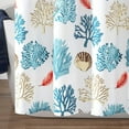 thumbnail image 4 of Lush Decor Coastal Reef Feather Polyester Shower Curtain, 72x72, Blue/Coral, Single, 4 of 4