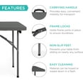 thumbnail image 5 of CRXX 4ft Plastic Folding Table, Indoor Outdoor Heavy Duty Portable w/Handle, Lock for Picnic, Party, Camping-4ft-Dark Gray, 5 of 8