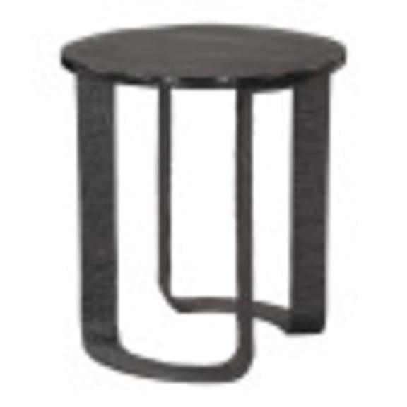 Divin Side Table Black End Table, Modern Style, Recycled Sand Cast Glass round shape tabletop, Aluminum, Indoor Living
