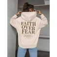 thumbnail image 6 of VILOVE Women Faith Over Fear Hoodie Christian Religious Sayings Letter Print Sweatshirt Bible Pullover Tops, Apricot, 6 of 6