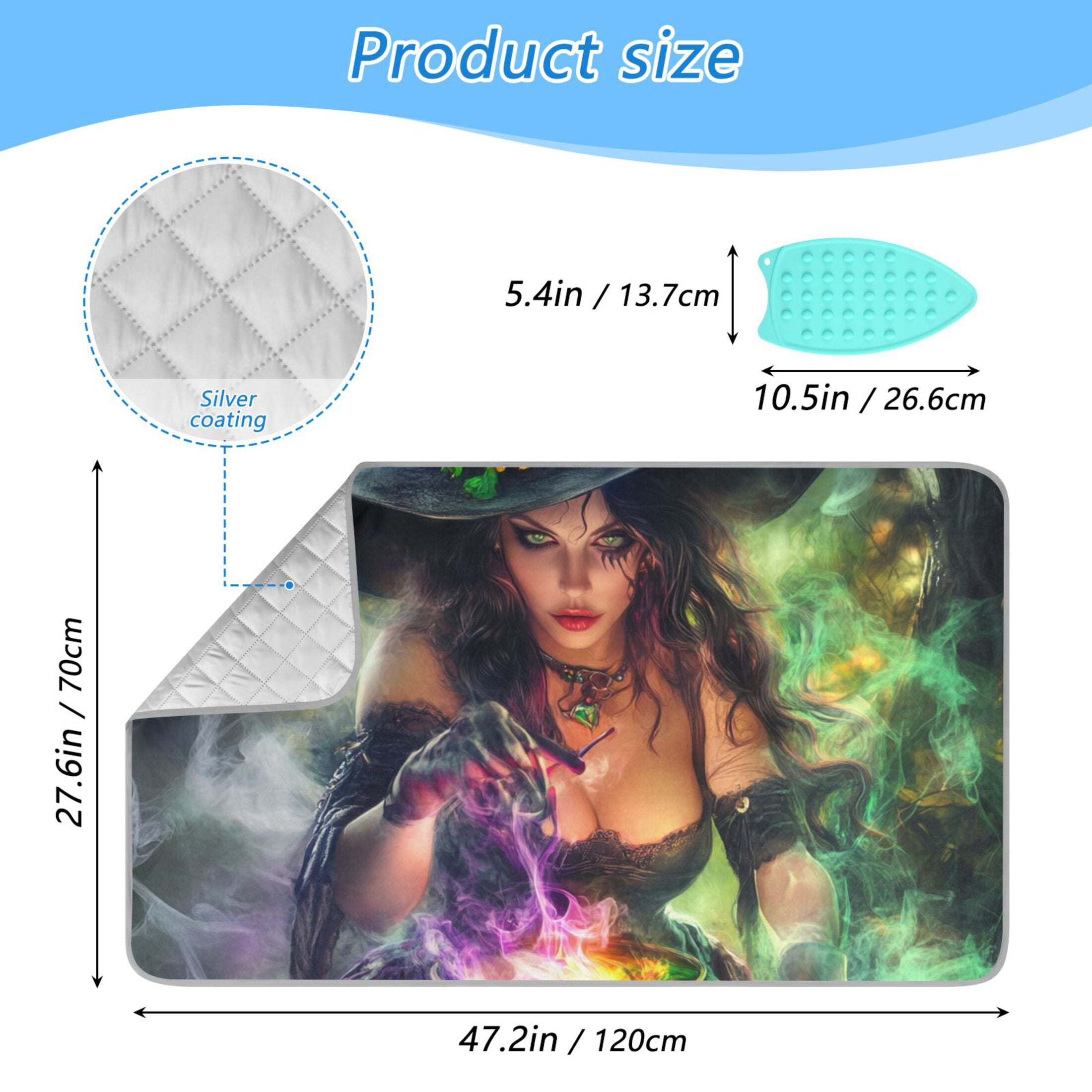 Witch and Potions Ironing Mat Blanket for Table Top Travel Portable Ironing Board Pad 47.2x27.6 Inch
