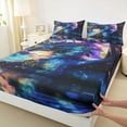 thumbnail image 3 of Castle Fairy Magical Dragon 4 Pieces Queen Sheet Sets for Boys Girls,Abstract Gradient Animal Ultra Soft Flat Sheet,Ombre Starry Sky Queen Fitted Sheet,Lightweight Room Decor, 3 of 7
