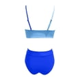 thumbnail image 4 of Xijirk Tankini Swimsuits for Women,High Waisted Bikini Two Piece Swimsuit with Color Blocking Design and Side Tie Bottoms for Pool Vacation,Womens Swimsuits,Blue,S, 4 of 5