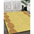 thumbnail image 2 of Ahgly Company Indoor Round Patterned Bold Yellow Area Rugs, 6' Round, 2 of 6