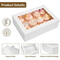 thumbnail image 4 of 20pcs 14x10x4in Sheet Cake Boxes, White Quarter Bakery Boxes with Window, for Cake Pastry Baking Donuts Cupcake Pie Packaging, 4 of 4