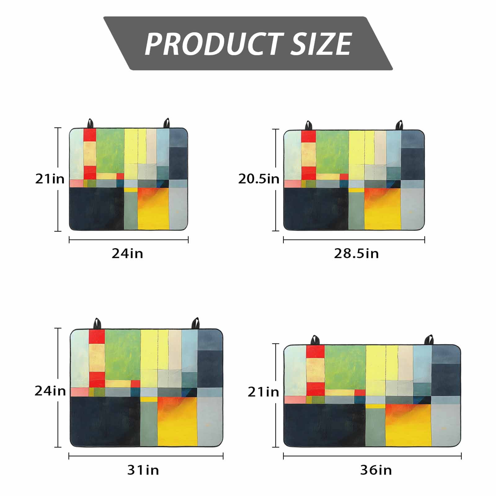 Colorful Geometric Stove Top Cover for Electric Stove, Heat-proof & Non Slip Glass Top Stove Cover Protector, Color Block Abstract Contemporary Kitchen Flat Cooktop Rubber Mat 24x21 Inches