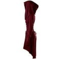 thumbnail image 3 of hirigin Women Halloween Costume Solid Color High Low Long Sleeve Hooded Dress for Party Role-playing Cosplay, 3 of 7
