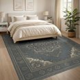 thumbnail image 3 of ODIKA 8'x10' Washable Area Rug Durable, Non-Slip Large Bound Inspired Ornate Centerpiece Subtle Decorative for Living Room, Under Sectional, Family, 3 of 7