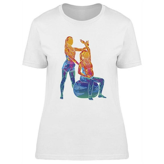 Pregnant Woman Doing Fitness  T-Shirt Women -Image by Shutterstock, Female 3X-Large