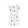 thumbnail image 4 of ZHUGeLI Dresses for Women 2024 Fashion Women Casual Sexy Cold Shoulder Printing Summer Short Sleeve Dress Casual Loose Flowy Swing Shift Dresses, 4 of 4