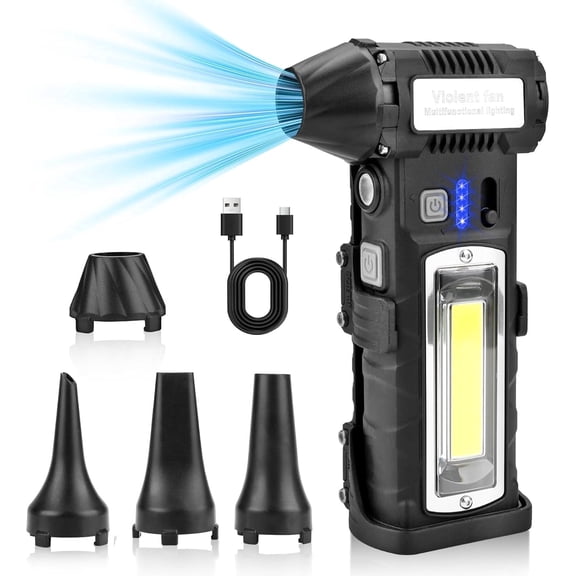 Compressed Air Duster, 130000RPM Electric Air Duster with LED Display, 2 Gear Adjustable Cordless Air Blower Magnetic Base, 8000mAh Rechargeable Air Duster for PC, Keyboard, Car, Outdoors, Home