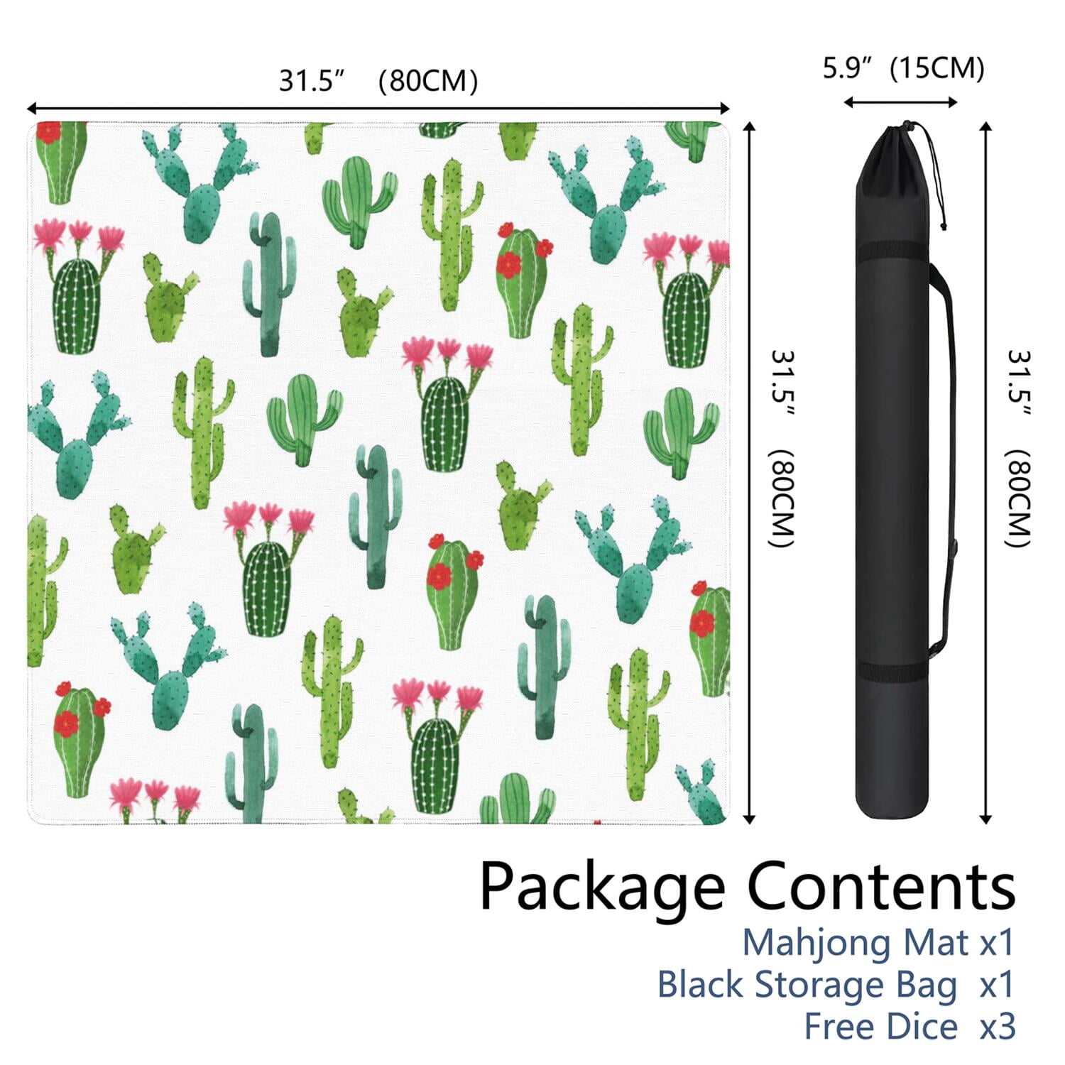 31.5 Inch Botanical Style Game Table Pad Crafted from Premium Rubber Material with Anti-Slip Grip Surface and Noise Dampening Features for Multi-Game Activities
