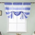 thumbnail image 4 of Semi Sheer Window Curtain Cute Bowknot Tie Up Roman Curtain Rod Pocket Semi Sheer Kitchen Stripe Pattern Balloon Curtain for Kithchen Bedroom Window Curtain,46 x 63 Inch, 4 of 10