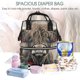 thumbnail image 5 of Fotbe Butterfly Cow With Flowers Mochila Maternidad - Lona de Sarga Impermeable, Mochila de Pañales de Gran Capacidad con Múltiples Bolsillos y Correas Ajustables, 5 of 6