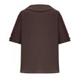thumbnail image 4 of Camiseta con Botón Mujeres, Sudadera Casual Color Sólido Camiseta de Cuello en V de Manga Corta para Diario, Compras Y Salida, 4 of 7