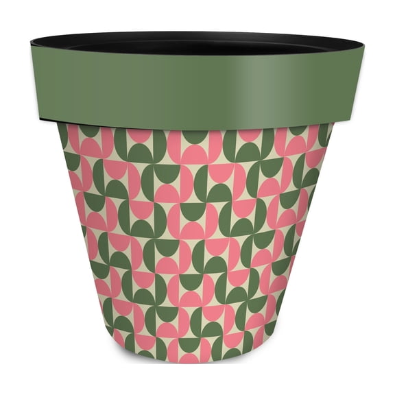 Briarwood Lane Everyday Planter 14" x 15" x 15" Pink and Green Modern Large Planter