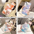 thumbnail image 4 of Compatible for iPhone 13 Pro Cute Clear Crystal Holographic Laser White Cloud Sky Pattern Print Design Soft TPU Edges with Hard PC Shockproof Women Girls Protective Aesthetic Phone Cover, 4 of 5