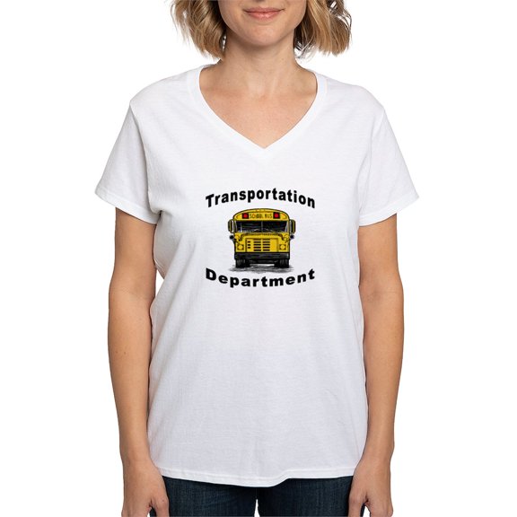 CafePress - Transportation Department Women's V Neck T Shirt - Womens Cotton V-Neck T-shirt