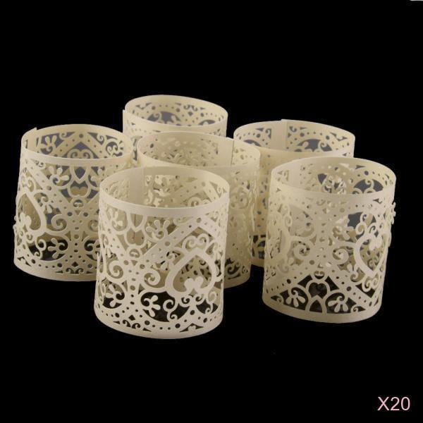 Candelero de la pantalla de la lámpara de papel de la 120set para casarse Sunnimix Pantalla de vela hueca