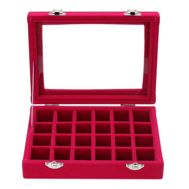 Wdftyju Caja de presentación de pendientes de joyería de cristal de terciopelo organizador de caja de almacenamiento de soporte de bandeja Wdftyju 1kg2lj7av9ux8lu1