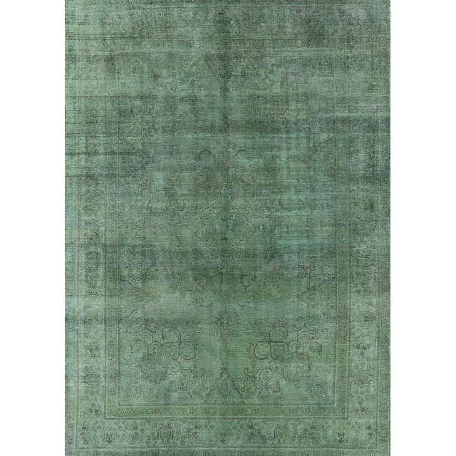 Ahgly Company Rectangle Intérieur Milieu du Siècle Moderne Pin Vert Tapis de Zone Orientale, 7' x 9'