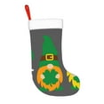 thumbnail image 2 of Daiia Spring St Patrick’S Day Irish Gnomes Print Christmas Stocking，18"Large Knitted Xmas Stocking for Kids, Family Stocking for Fireplace Christmas Holiday Party Decoration, 2 of 7
