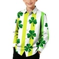 thumbnail image 2 of RXMEKW Chemise d'Anniversaire Garçon, Chemise Décontractée à Manches Longues avec Col Rabattu et Imprimé de la Saint-Patrick, 2 of 9