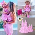 thumbnail image 1 of Robe Assortie Mère & Fille Robe Maxi à Rayures avec Nœud Vêtements de Famille, 1 of 5