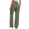 thumbnail image 5 of WTOBBY Women's Cargo Pants High Waisted Wide Leg Streetwear Casual Trousers with Functional Pockets for Durable Outdoor and Everyday Use ,Army Green L, 5 of 5
