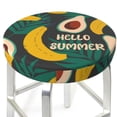 thumbnail image 3 of KLL Banana And Avocado Round Bar Chair Cushion Cover 12 inch ,Bar Stool Protector with Elastic, Soft Washable, 3 of 6