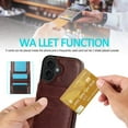 thumbnail image 3 of ELEHOLD Wallet Case for iPhone 17, Shockproof Flip Leather Case with Card Holder & Stand,Brown, 3 of 6