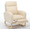 Beige, variant on ChaoLink Rocking Chair, Wingback Accent Rocker Chair Upholstered Tall Back Arm Chair w/Side Pockets, Ursing Rubber Wood Legs and Side Pocket for Living Room