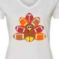 thumbnail image 4 of Inktastic Thanksgiving Cute Football Turkey Women's V-Neck T-Shirt, 4 of 5