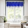 thumbnail image 3 of Blue Christmas Kitchen Curtains and Valances Set, Christmas Trees Snowflakes Snowy Winter Rod Pocket Window Valance 18 Inch Window Curtain Panels for Living Room Bedroom Laundry, 27.5x24in, 3 Pieces, 3 of 7