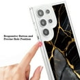 thumbnail image 4 of SaniMore Case for Samsung Galaxy S23 Ultra, Shockproof Ant-fall TPU Backplane Marble Stylish Pattern for Girls Women No-Yellowing Slim Lightweight for Samsung Galaxy S23 Ultra, Black/Gold, 4 of 11