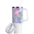 thumbnail image 2 of SKYSONIC Insulated Tumblers with Lids and Straws Handles 40oz Water Bottle Tie Dye Pastel Rainbow Travel Mug Reusable Stainless Steel Thermos Vacuum, 2 of 7