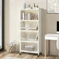 thumbnail image 4 of Costway 5-Tier Kitchen Baker's Rack Storage Cabinet Mobile Microwave Stand Flip-up Doors White, 4 of 11